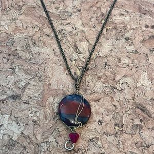 Artisan Necklace with Wire Wrapped Pendant
